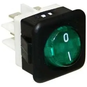 Interruptor basculante 2 posições estáveis - ON-OFF - 250VAC 16A - luminoso verde - Micromax
