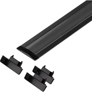 Perfil de alumínio de encastrar para fita de LED - Preto - 24.5x6mm - 2 metros
