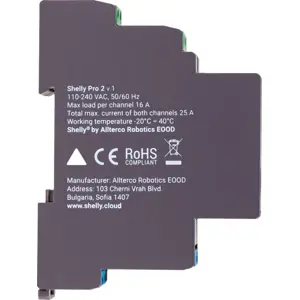 Módulo para calha DIN c/ 2 relés para automação WiFi/BT/LAN - 110/240VAC 2x16A