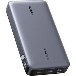 Powerbank 25000mAh 145W PD + QC (2x USB-C + 1x USB-A) - cinzento