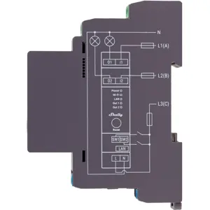 Módulo para calha DIN c/ 2 relés para automação WiFi/BT/LAN - 110/240VAC 2x16A