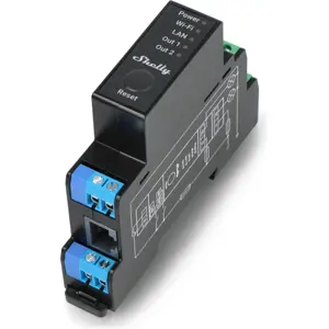 Módulo para calha DIN c/ 2 relés e medição de energia para automação WiFi/BT/LAN - 110/240VAC 2x16A