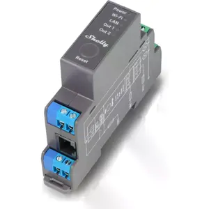 Módulo para calha DIN c/ 2 relés para automação WiFi/BT/LAN - 110/240VAC 2x16A