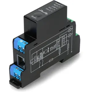 Módulo para calha DIN c/ 2 relés e medição de energia para automação WiFi/BT/LAN - 110/240VAC 2x16A