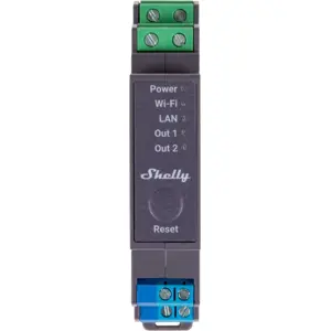 Módulo para calha DIN c/ 2 relés para automação WiFi/BT/LAN - 110/240VAC 2x16A