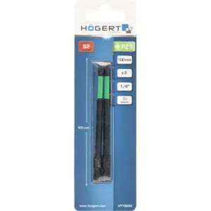 Conjunto de 2 Bits magnéticos 1/4'' Pozidriv PZ1 - 100mm