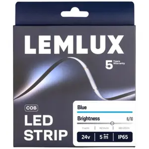 Fita LED COB 8mm AZUL 24VDC 11W/m IP65 - rolo de 5m