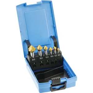 Conjunto 6 brocas escareadoras de chanfrar metal c/ revestimento em titânio (6.3-20.5mm)
