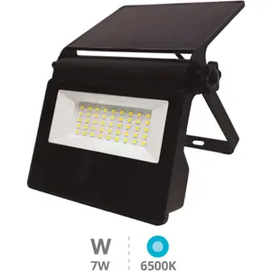 Projetor solar LED com sensor 7W 6500K IP65 Preto