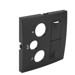 Centro para tomada mista R+TV+SAT+2x RJ45 - LOGUS90 Standard - Preto