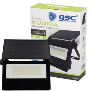 Projetor solar LED com sensor 7W 6500K IP65 Preto
