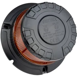 Sinalizador (pirilampo) LED 12V/24V c/ ficha de isqueiro - magnético / parafusos - Laranja - IP6K9K - Ø110x89mm
