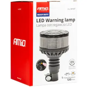 Sinalizador (pirilampo) LED 12V/24V de fixação flexível DIN 24mm - Laranja (Fumado) - IP6K9K - Ø110x169mm