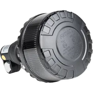 Sinalizador (pirilampo) LED 12V/24V de fixação flexível DIN 24mm - Laranja (Fumado) - IP6K9K - Ø110x169mm
