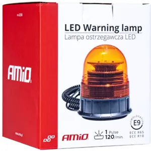 Sinalizador (pirilampo) LED 12V/24V c/ ficha de isqueiro - magnético / parafusos - Laranja - IP56 - Ø113x47mm