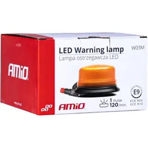 Sinalizador (pirilampo) LED 12V/24V con enchufe de mechero - magnético / parafuso - Naranja - IP56 - Ø136x87mm