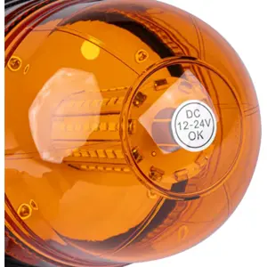Señalizador (pirilampo) LED 12V/24V con enchufe de mechero - magnético / tornillo - Naranja - IP56 - Ø142x169mm