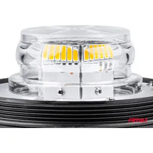 Sinalizador (pirilampo) LED 12V/24V fixação de parafusos - Laranja - IP56 - Ø68x136mm
