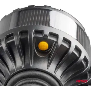 Sinalizador (pirilampo) LED 12V/24V de fixação flexível DIN 24mm - Laranja (Fumado) - IP6K9K - Ø110x169mm