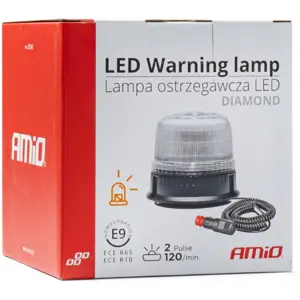 Sinalizador (pirilampo) LED c/ ficha de isqueiro - magnético / parafusos - Laranja - IP66 - Ø126x131mm