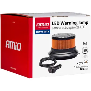 Sinalizador (pirilampo) LED 12V/24V c/ ficha de isqueiro - magnético / parafusos - Laranja - IP6K9K - Ø110x89mm