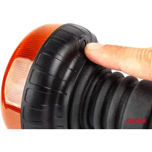 Sinalizador (pirilampo) LED 12V/24V de fixação flexível DIN 24mm - Laranja - IP56 - Ø138x86mm