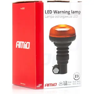 Sinalizador (pirilampo) LED 12V/24V de fixação flexível DIN 24mm - Laranja - IP56 - Ø138x86mm