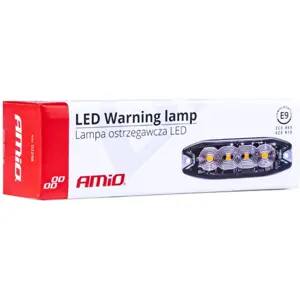 Sinalizador de advertência LED amarelo c/ SYNC 3x3W 12V / 24V (19 padrões Flash) - 100x30mm