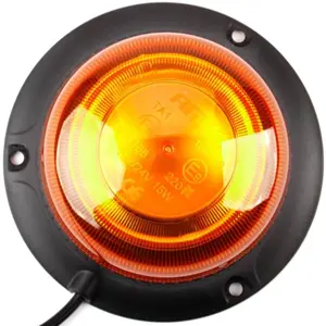 Sinalizador (pirilampo) LED 12V/24V con enchufe de mechero - magnético / tornillos - Naranja - IP56 - Ø113x64mm