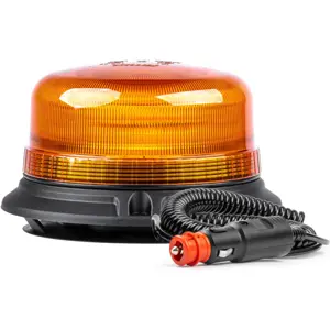 Sinalizador (pirilampo) LED 12V/24V con enchufe de mechero - magnético / parafuso - Naranja - IP56 - Ø136x87mm