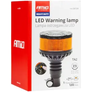 Sinalizador (pirilampo) LED 12V/24V de fixação flexível DIN 24mm - Laranja - IP6K9K - Ø110x169mm