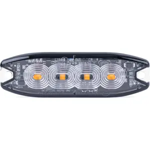 Sinalizador de advertência LED amarelo c/ SYNC 3x3W 12V / 24V (19 padrões Flash) - 100x30mm