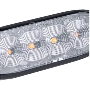 Sinalizador de advertência LED amarelo c/ SYNC 3x3W 12V / 24V (19 padrões Flash) - 100x30mm
