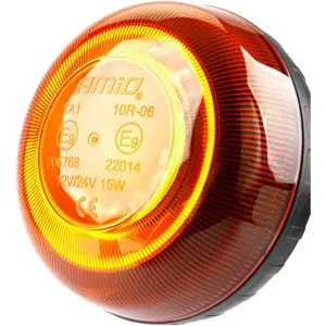 Lámpara de señalización (pirilampo) LED 12V/24V fijación rosca M12 - Naranja - IP56 - Ø86x91mm