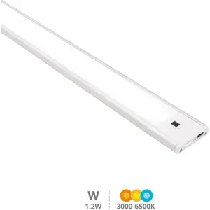 Luminária LED CCT recarregável (USB-A) c/ sensor de movimento 1.2W - 250x40x9mm