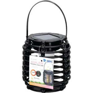 Lanterna solar LED 1800K preto
