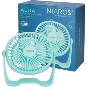 Mini ventoinha USB 3W Ø15cm - azul-água