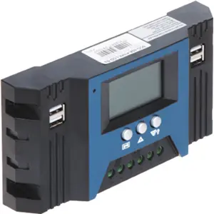 Controlador de carga solar PWM (3 etapas) com LCD c/ saidas USB - 12/24VDC 40A