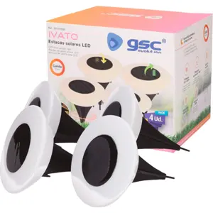 Luminária de chão LED Solar de estaca c/ sensor crepuscular IP44 - Ø124x145mm