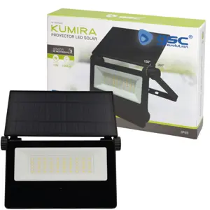 Proyector solar LED con sensor 15W 6500K IP65 Negro