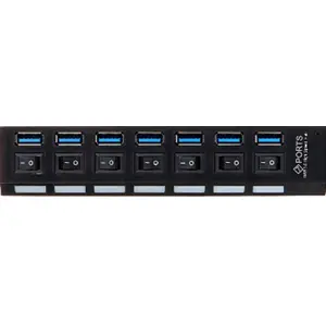 Hub USB 3.0 de 7 puertos con interruptores + LED independientes