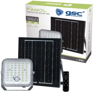 Proyector solar LED con sensor de movimiento y crepuscular 8W 6500K IP65 negro