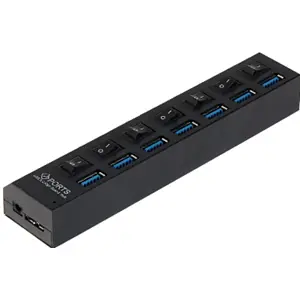 Hub USB 3.0 de 7 puertos con interruptores + LED independientes