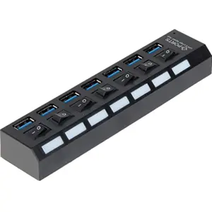 Hub USB 3.0 de 7 portas c/ interruptores + LED independentes