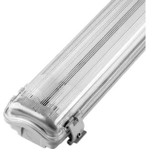 Armadura para tubos de LED T8 2x120cm IP65 c/ 2x lâmpadas LED T8 18W 4000K