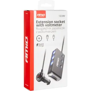 Distribuidor de mechero 12/24VDC de 3 salidas con interruptor + 3x USB-A + USB-C PD30W