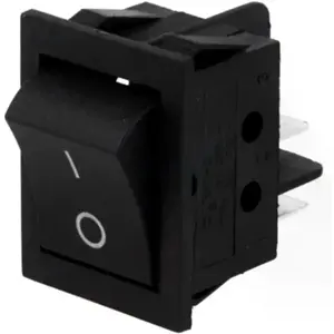 Interruptor basculante 2 posições estáveis - ON-OFF - DPST 250VAC 15A (4 pinos) - preto