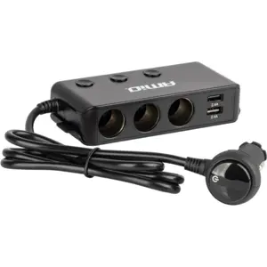 Distribuidor de mechero 12/24VDC de 3 salidas con interruptor + 3x USB-A + USB-C PD30W