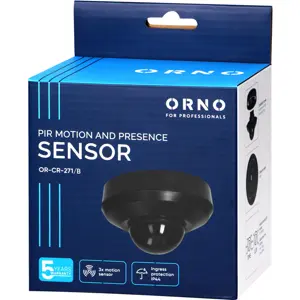 Sensor de movimento PIR (3 sensores) 2000W IP44 360º preto