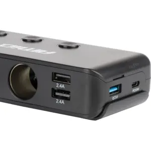 Distribuidor de mechero 12/24VDC de 3 salidas con interruptor + 3x USB-A + USB-C PD30W